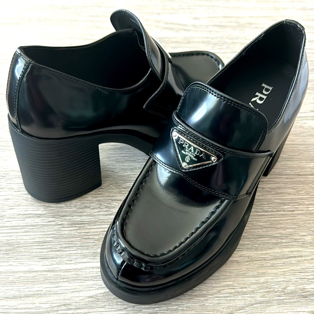Platform Loafer Black Patent Designer